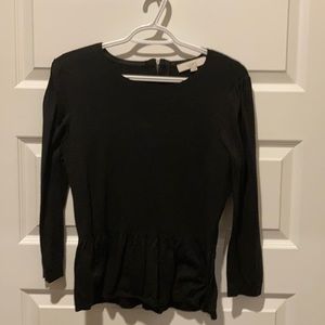 Loft peplum black sweater